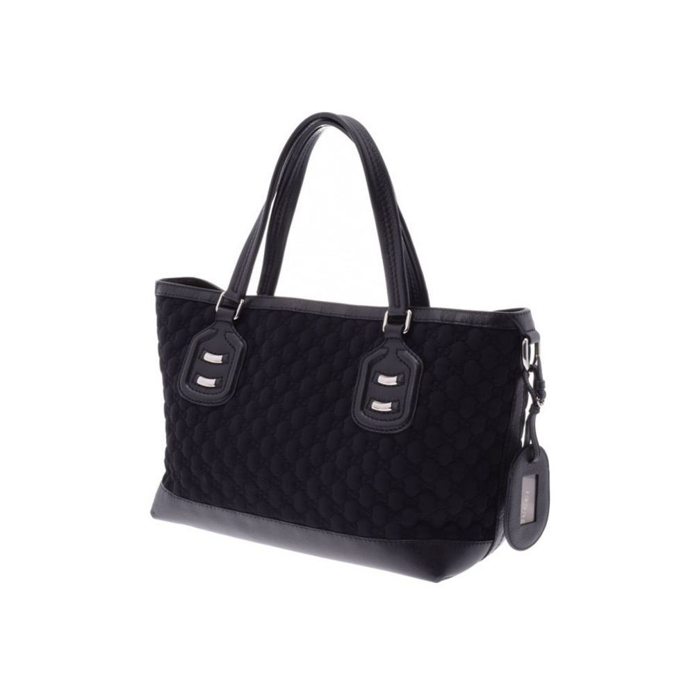 Gucci leather black nylon tote bag